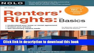 Ebook Renters  Rights: The Basics Full Online