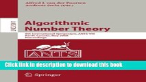 Ebook Algorithmic Number Theory: 8th International Symposium, ANTS-VIII Banff, Canada, May 17-22,