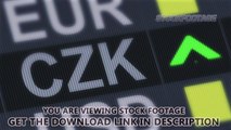Czech koruna rising, falling. World exchange market. Currency rate fluctuating. Stock Footage