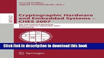 Ebook Cryptographic Hardware and Embedded Systems - CHES 2007: 9th International Workshop, Vienna,