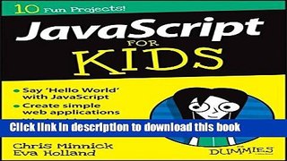 Ebook JavaScript For Kids For Dummies Free Online