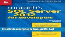 Ebook Murach s SQL Server 2012 for Developers: Training   Reference Free Online