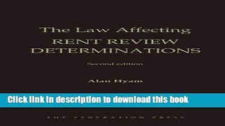 Download  The Law Affecting Rent Review Determinations  Online