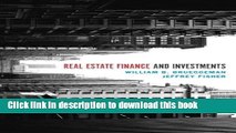 Books Real Estate Finance   Investments   Excel templates CD-ROM Free Online
