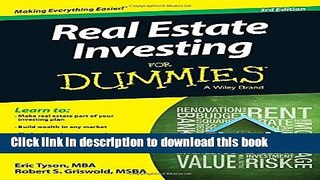 Download  Real Estate Investing For Dummies  Free Books
