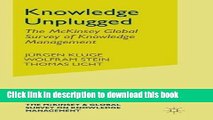 [Read PDF] Knowledge Unplugged: The McKinsey Global Survey of Knowledge Management Download Free