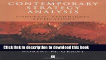 [Read PDF] Contemporary Strategy Analysis: Concepts,   Techniques, Applications Fourth Edition