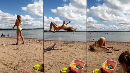 Fail d'une fille sur la plage
