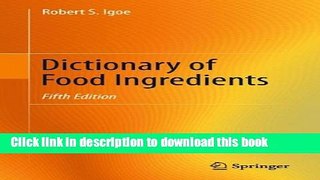 Ebook Dictionary of Food Ingredients Free Online