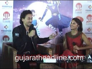 A Flying Jatt movie actors Tiger  Shroff & Jacqueline Fernandez in Ahmedabad at promotion
