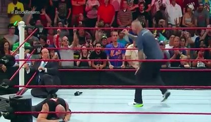 wwe Raw 1st aug 2016 Randy OrtOn Attacks Brock Lesnar HD