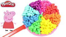 Play Doh Circle Licorice Wonderful Lollipop Popsicle and Peppa Pig Toys Create Video for Kids