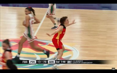 Alice Martins marca 2 pontos no jogo Portugal-Alemanha do Europeu de sub-18 femininos.
