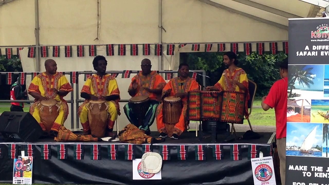 London African Drumming at Kenya in the Park 2016  Ghanaian music