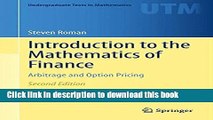 [Read PDF] Introduction to the Mathematics of Finance: Arbitrage and Option Pricing (Undergraduate