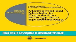 Ebook Mathematical Models in Population Biology and Epidemiology Free Online
