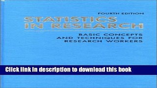 Books Statistics in Research: Basic Concepts and    Techniques for Research Workers Full Online