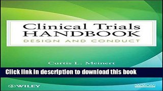 Books Clinical Trials Handbook: Design and Conduct Full Online