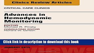 Ebook Advances in Hemodynamic Monitoring, An Issue of Critical Care Clinics Full Download