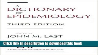 Books A Dictionary of Epidemiology Full Online