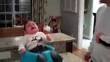 Funny Baby Laughing at Dad Dancing