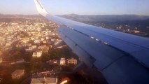 Ryanair Boeing 737-800 landing in Rhodes Airport coming in from Stockholm Skavsta Airport