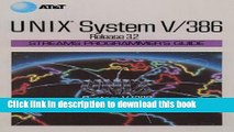 [Read PDF] UNIX System V Release 3.2 Streams Programmer s Guide (AT T UNIX System V Library) Ebook