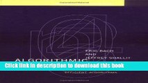 Ebook Algorithmic Number Theory, Vol. 1: Efficient Algorithms (Foundations of Computing) Free Online