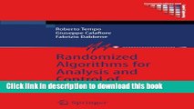 Ebook Randomized Algorithms for Analysis and Control of Uncertain Systems (Communications and