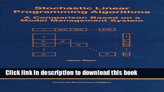 Ebook Stochastic Linear Programming Algorithms: A Comparison Based on a Model Management System
