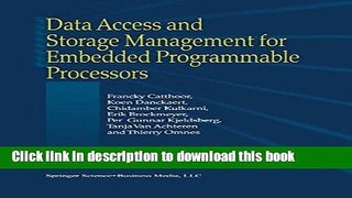 Books Data Access and Storage Management for Embedded Programmable Processors Free Online