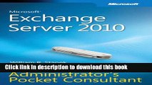 [Read PDF] Microsoft Exchange Server 2010 Administrator s Pocket Consultant Ebook Online