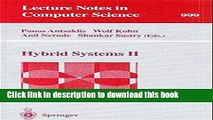 Books Hybrid Systems II (Lecture Notes in Computer Science) Full Online