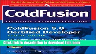[Popular] E_Books Coldfusion 5.0 Certified Developer Study Guide with CDROM Free Online