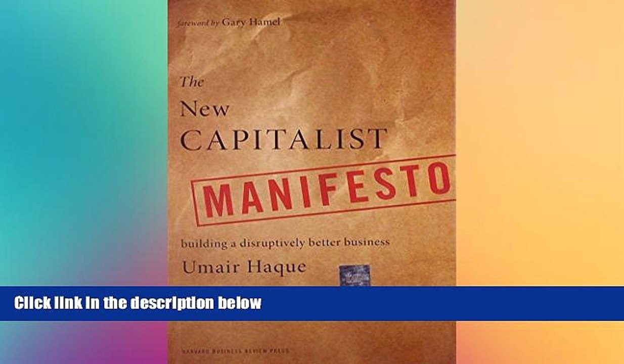 FREE PDF  The New Capitalist Manifesto: Building a Disruptively Better Business  FREE BOOOK ONLINE