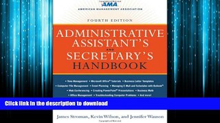 EBOOK ONLINE Administrative Assistant s and Secretary s Handbook FREE BOOK ONLINE