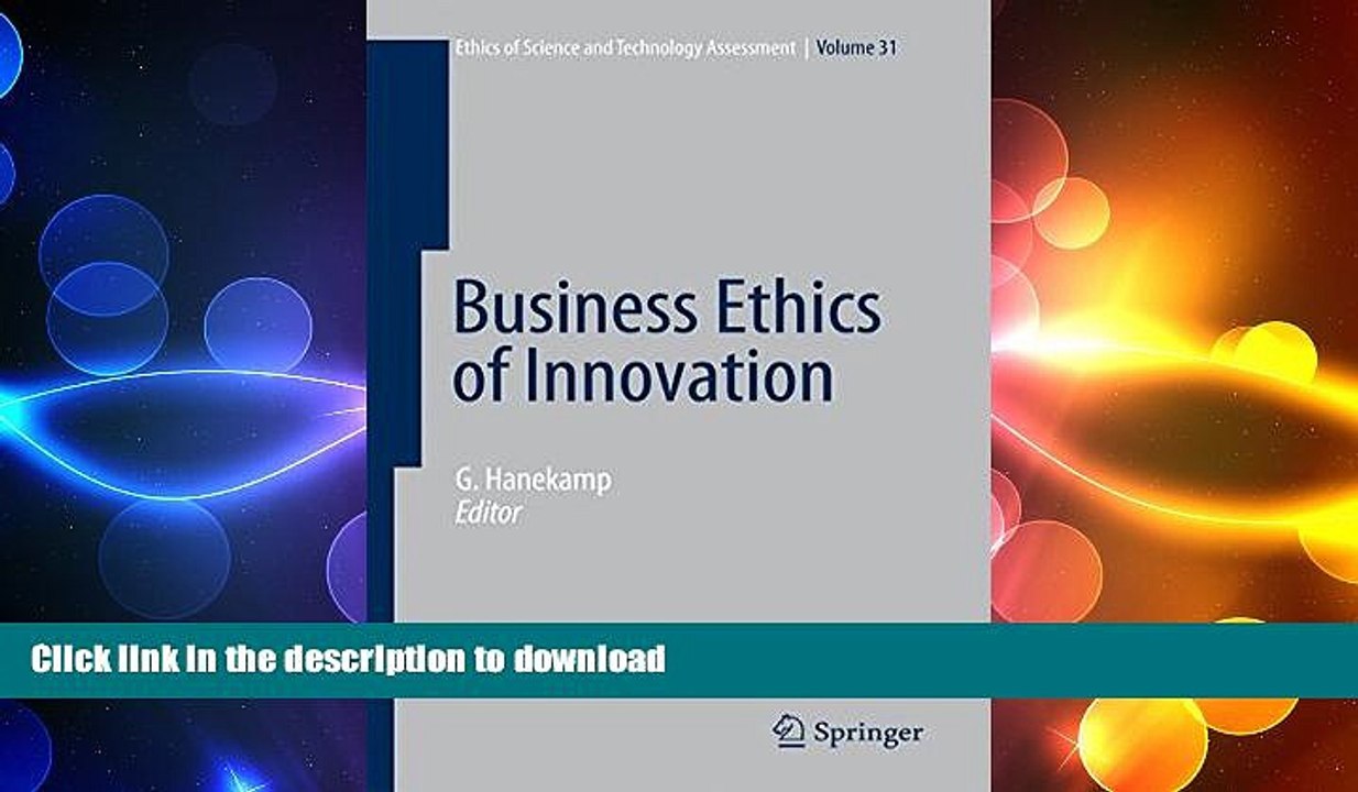FAVORIT BOOK Business Ethics of Innovation (Ethics of Science and Technology Assessment) READ EBOOK