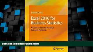 READ FREE FULL  Excel 2010 for Business Statistics: A Guide to Solving Practical Business