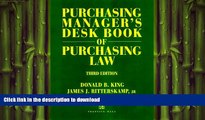 PDF ONLINE Purchasing Manager s Desk Book of Purchasing Law FREE BOOK ONLINE