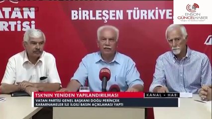Doğu Perinçek TSK'nın yapılandırılmasını vahim bir durum olduğunu söyled