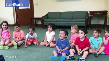 Adorable Little Boy Cant Stop Laughing During Music Class