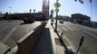 Car fails to yield at pedestrian crossing - LA Bike Vids