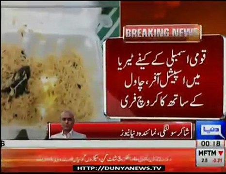 Cockroach dish by Parliament cafe, Report by Shakir Solangi, Dunya News.
