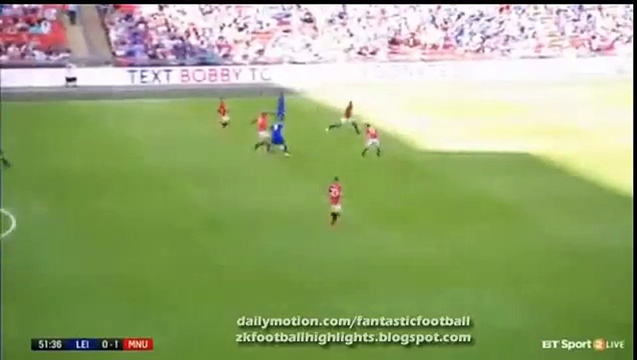 Jamie Vardy Goal - Leicester City vs Manchester United 1-1 FA Community Shield 2016