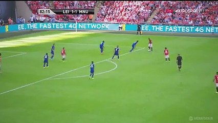 1-2 Zlatan Ibrahimovic Incredible Goal HD - Leicester City FC vs Manchester United FC - FA Community Shield - 07/08/2016