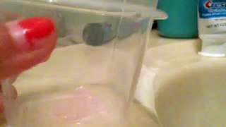 Making slime with suave kids and toothpaste