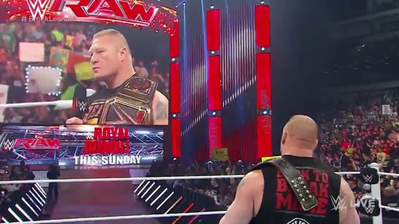 Brock Lesnar calls out Seth Rollins- Raw, January 19, 2015[by ShareTV]