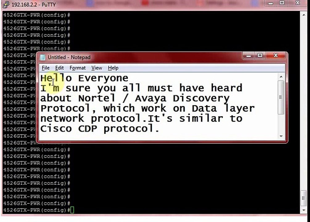 Avaya ERS Switches Discovery Protocol / Cisco CDP (NMM-TABLE)