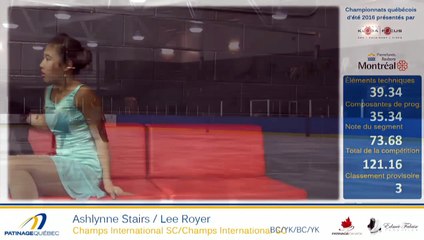 Ashlynne Stairs / Lee Royer 2016 Championnats québécois d'été - FD