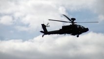 Apache Helicopter aborts touch and go at Shoreham Airport.